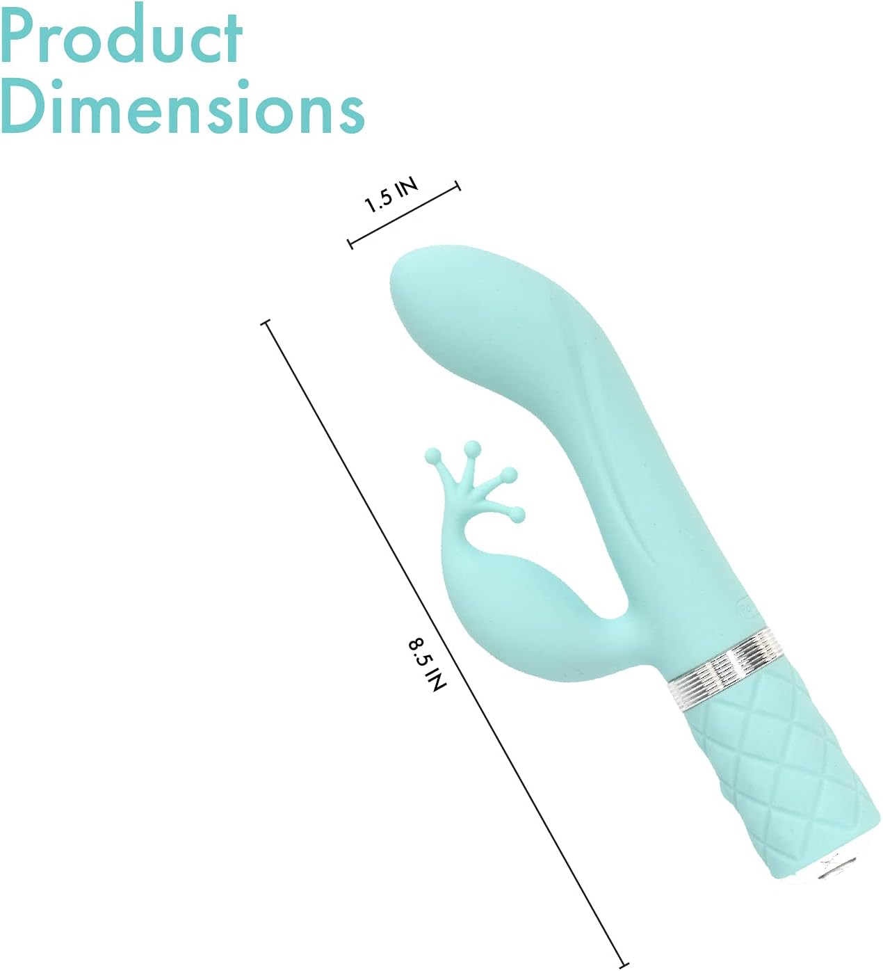 Pillow Talk Kinky Dual Massager Rabbit Vibrator w Swarovski Crystal Button Teal