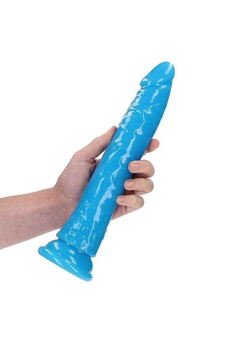 Shots Toys | REALROCK 32cm Slim Glow in the Dark Neon - Blue (11") Dildo Dong