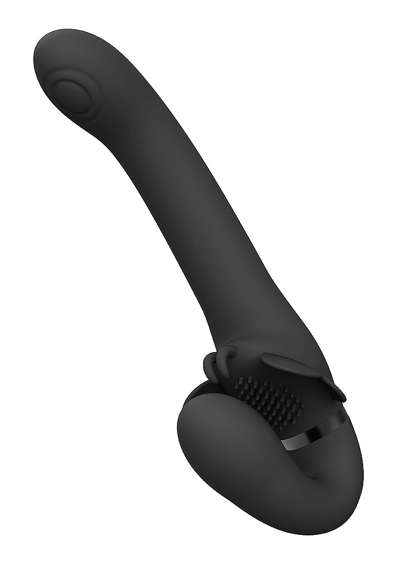 Shots Toys | VIVE Satu Vibrating Strapless Strap On Black