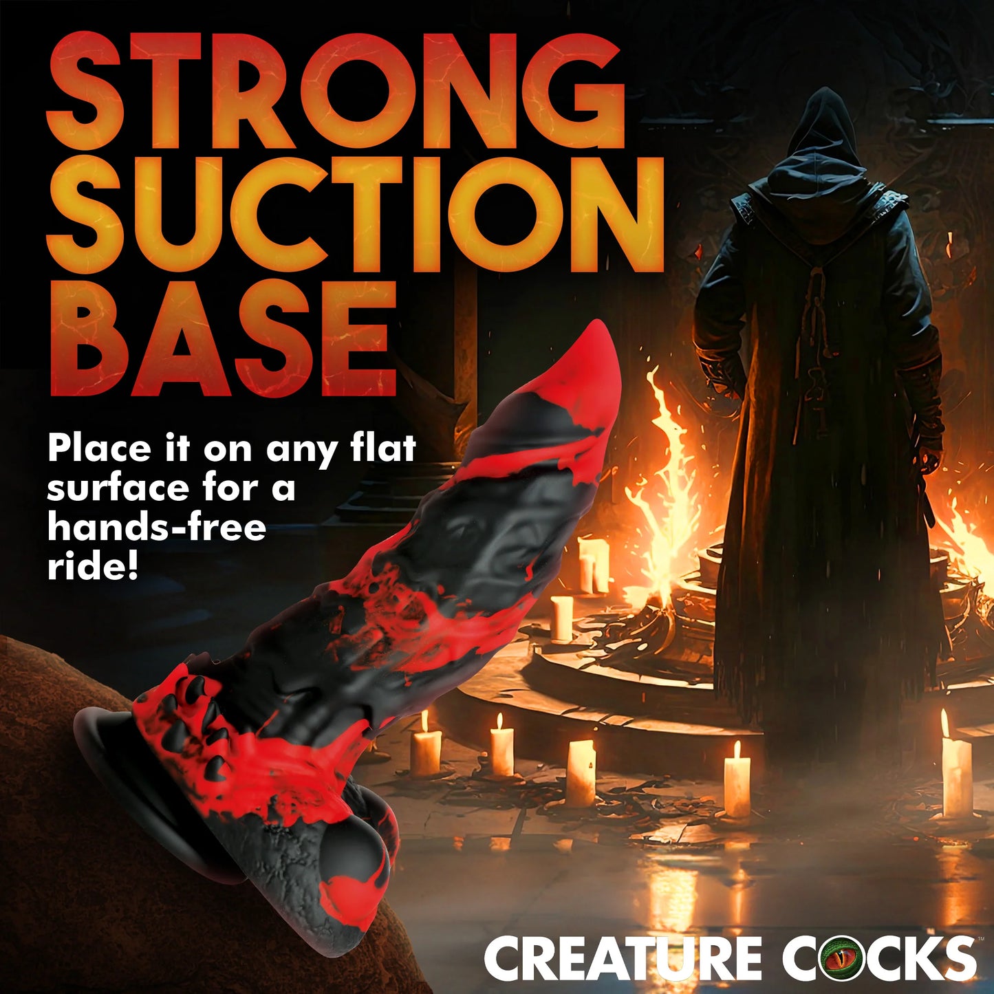 Creature Cocks Fire Demon - Red/Black 21.6cm Fantasy Monster Dildo