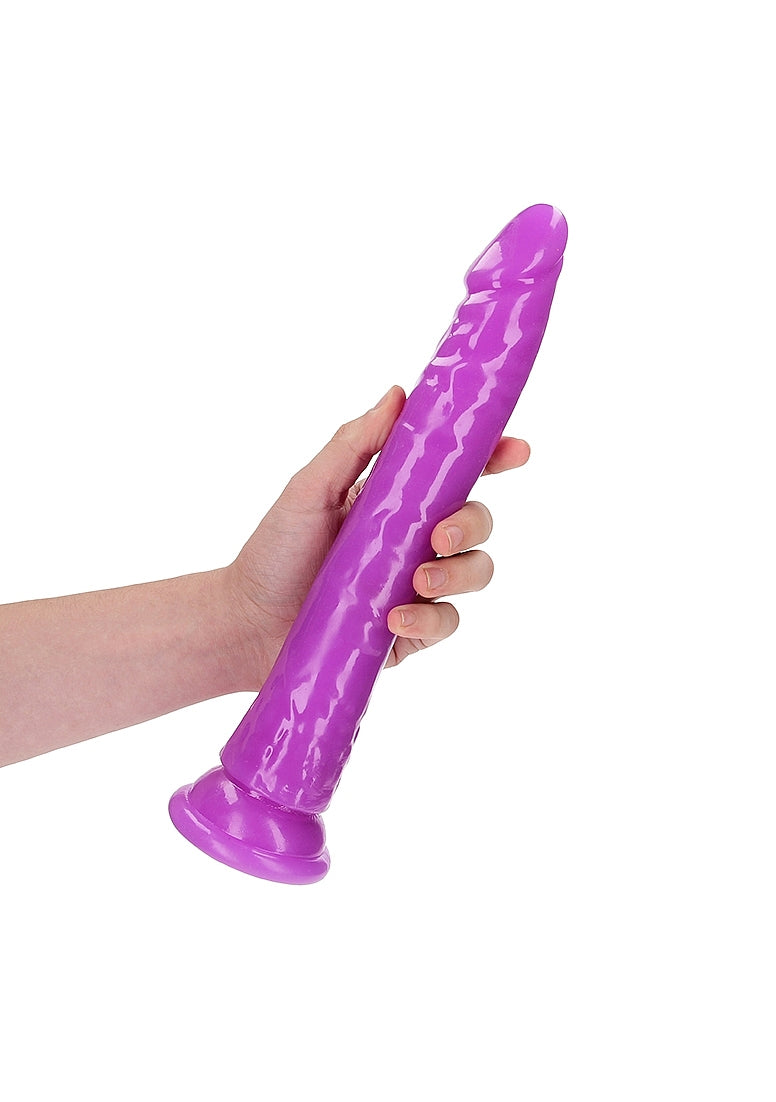 Shots Toys | REALROCK 32cm Slim Glow in the Dark Neon - Purple (11") Dildo Dong