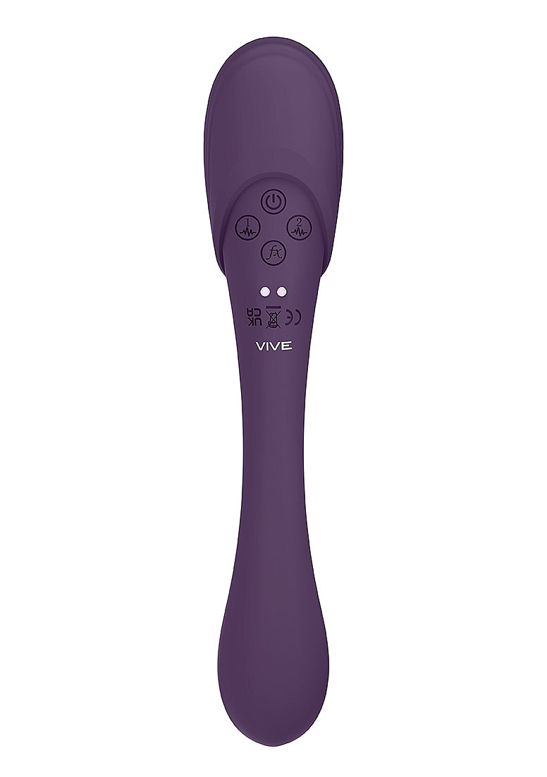 Shots Toys | VIVE Mirai Double Ended Pulse Wave & Air Wave Bendable Vibrator Purple