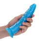 Shots Toys | REALROCK 18cm Slim Glow in the Dark Neon Blue 7" Dildo Dong