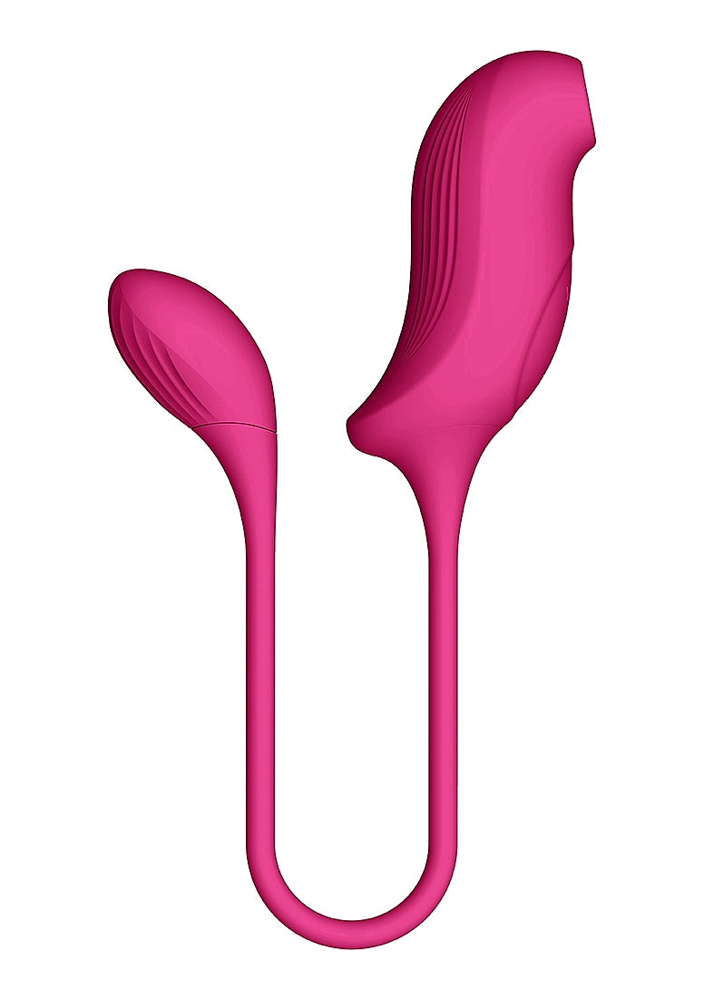 Shots Toys | VIVE Quino Double Action Air Wave & Vibrating Egg Vibrator Pink