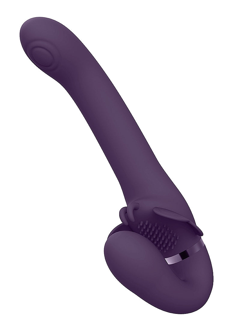 Shots Toys | VIVE Satu Vibrating Strapless Strap On Purple