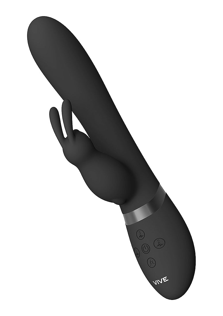 Shots Toys | VIVE Taka Automatic Inflatable Rabbit Vibrator Black