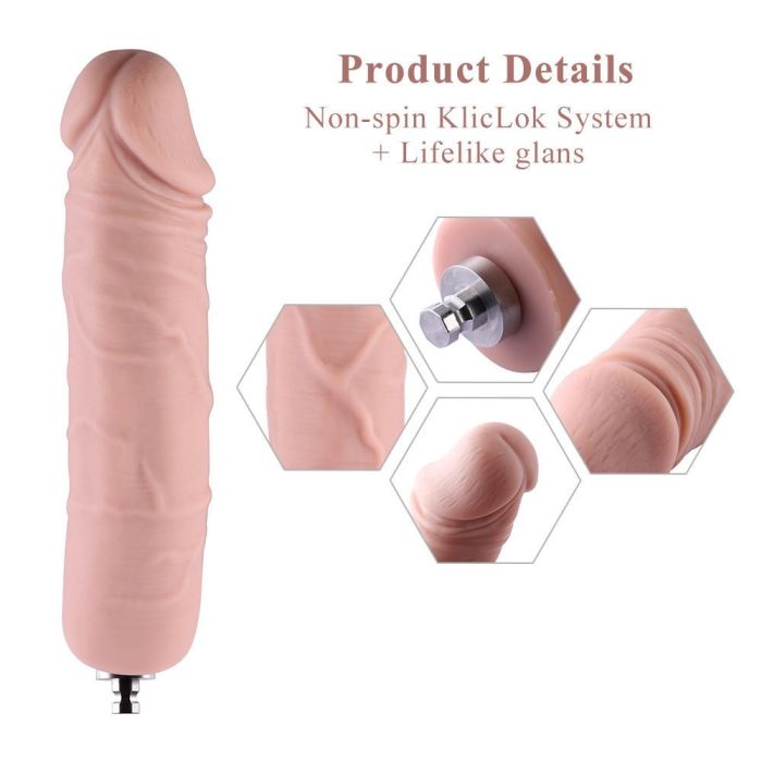 HiSmith - 7" Veined Slim Silicone Anal Dildo (KlicLok)