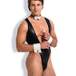 Millie Mens Lingerie 4 Piece Sexy Bunny Bow Tie Cuffs Teddy Costume Black Size OS