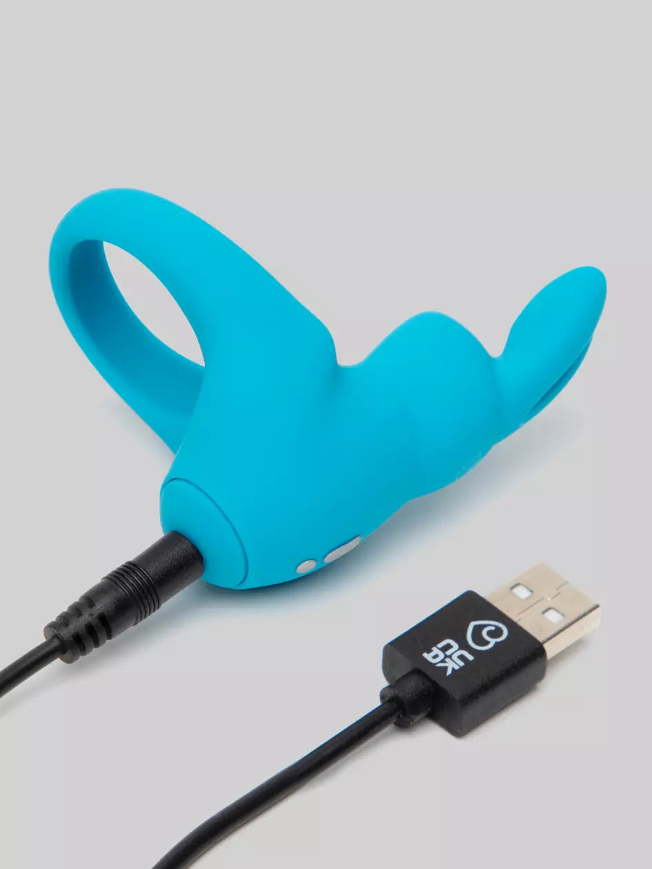 Love Honey Happy Rabbit Rechargeable Cock Ring Blue