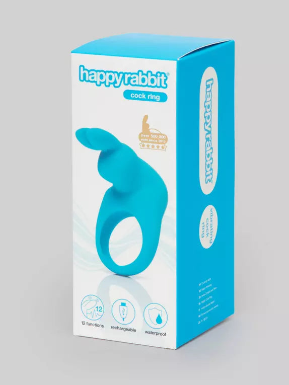 Love Honey Happy Rabbit Rechargeable Cock Ring Blue