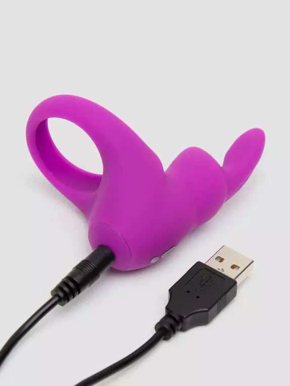 Love Honey Happy Rabbit Rechargeable Cock Ring Purple