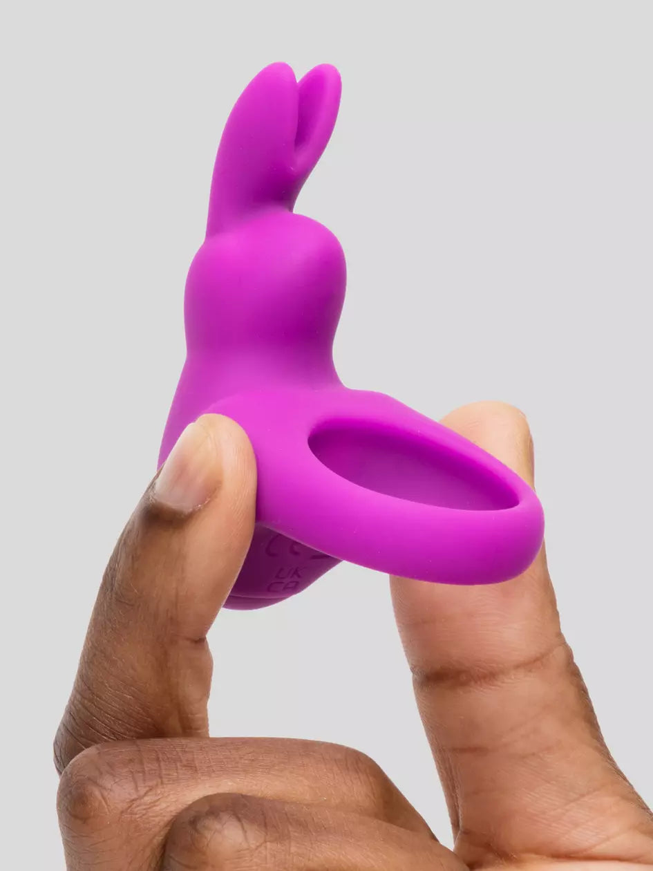 Love Honey Happy Rabbit Rechargeable Cock Ring Purple