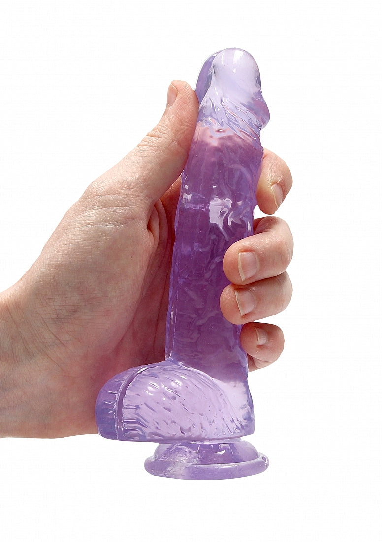 Shots Toys | REALROCK Crystal Clear 6"/15cm Realistic Dildo with Balls Purple