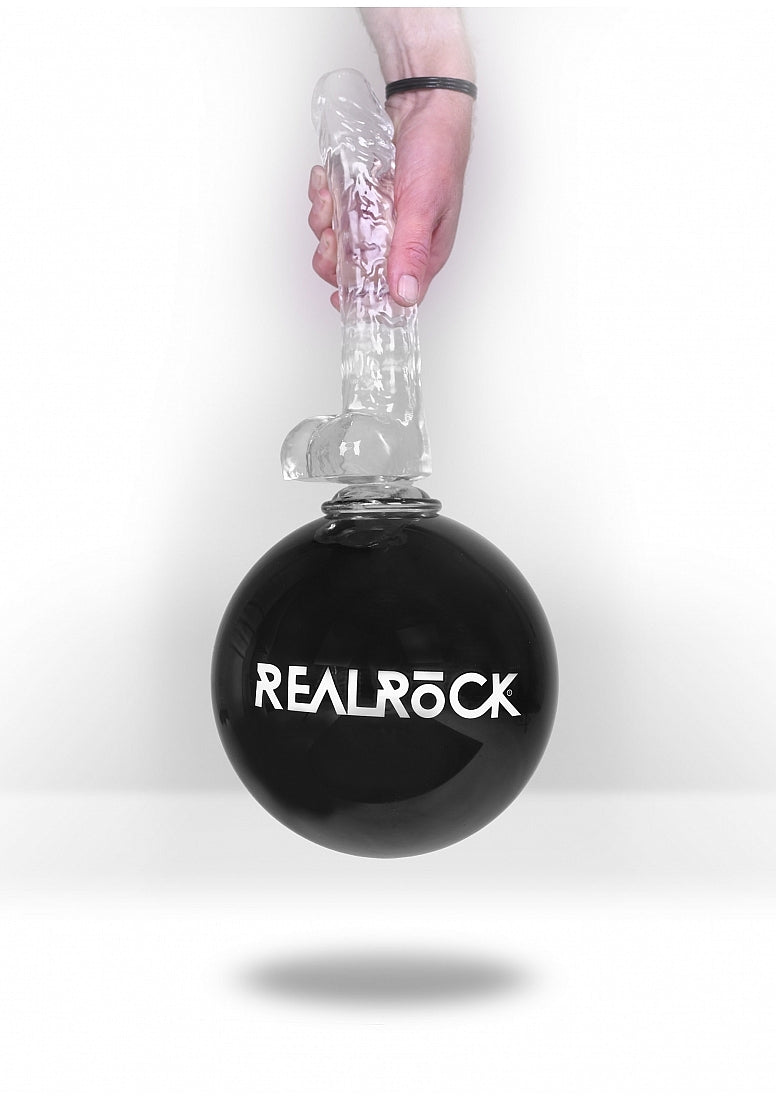 Shots Toys | REALROCK Crystal Clear 6"/15cm Realistic Dildo with Balls Blue