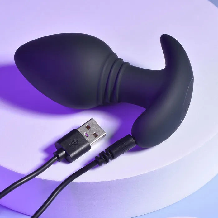 Playboy Pleasure PLUG & PLAY Black 10.3cm USB Rechargeable Vibrating Butt Plug w Wireless Remote