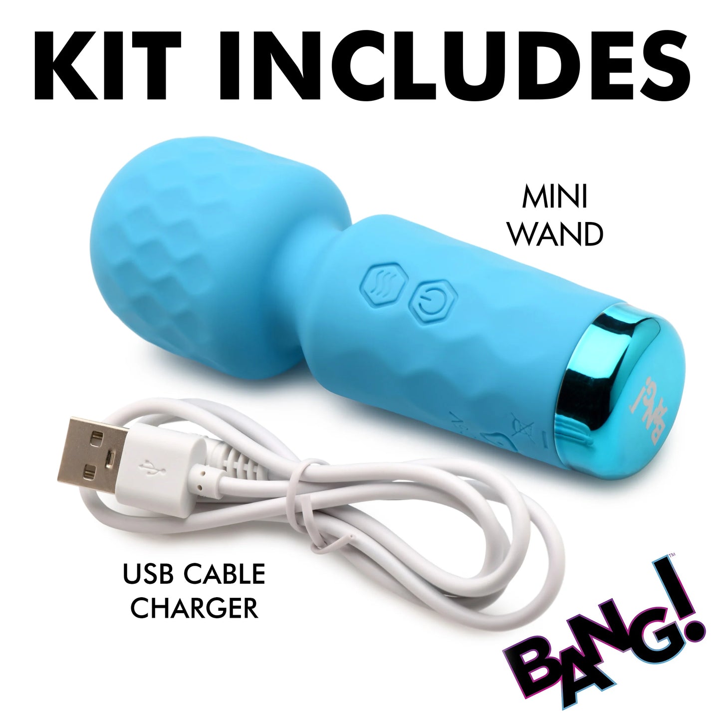 XR Brands | BANG! 10X Mini Silicone Wand Vibrator - Blue