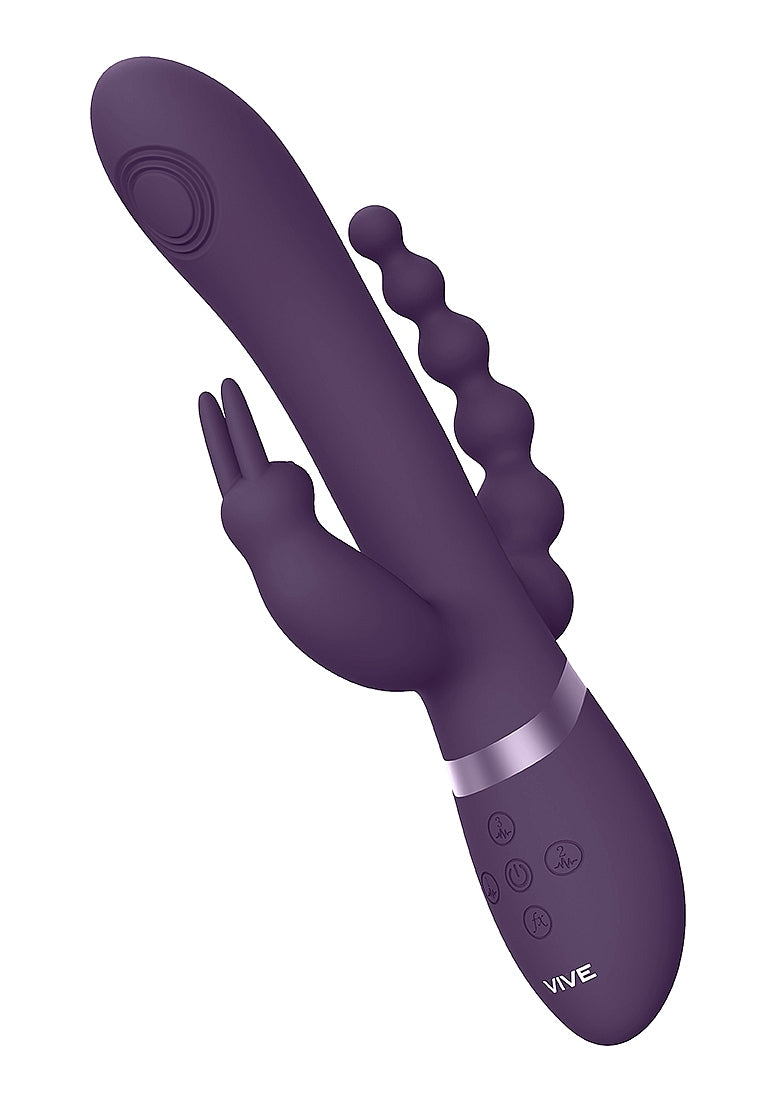 Shots Toys | VIVE Rini Pulse Wave Double Penetration Rabbit Vibrator Purple