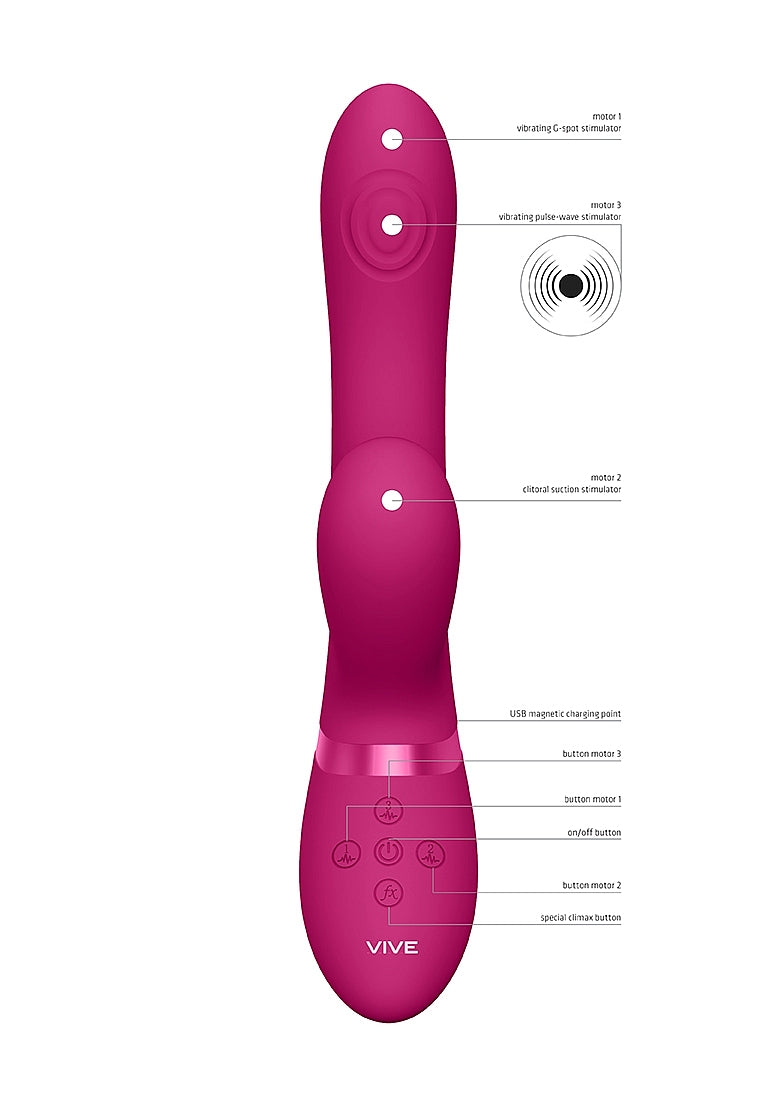 Shots Toys | VIVE Hide Airwave & Pulse Wave G-Spot Vibrator Pink