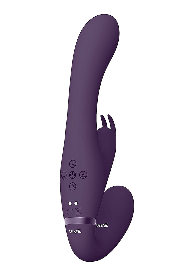 Shots Toys | VIVE Suki Vibrating G-Spot Clitoral Triple Vibrator Strapless Strap On Purple