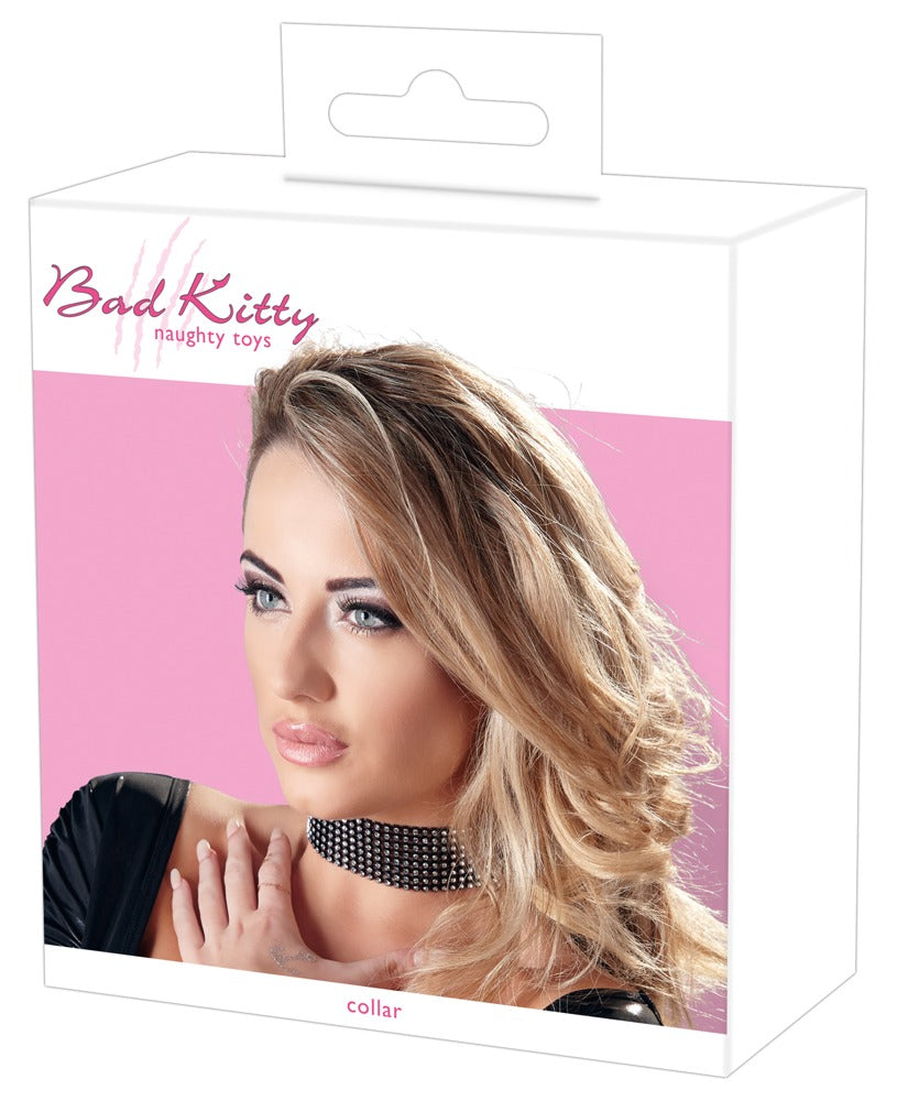 Bad Kitty Rhinestone Choker Collar