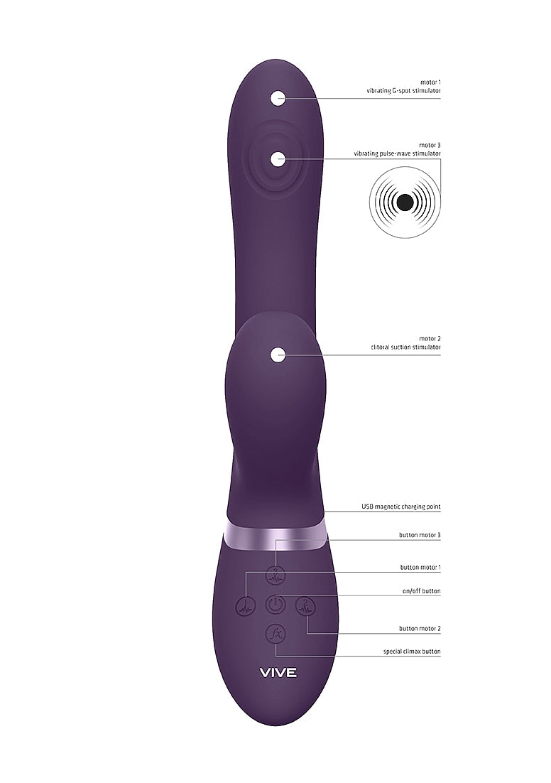 Shots Toys | VIVE Hide Airwave & Pulse Wave G-Spot Vibrator Purple