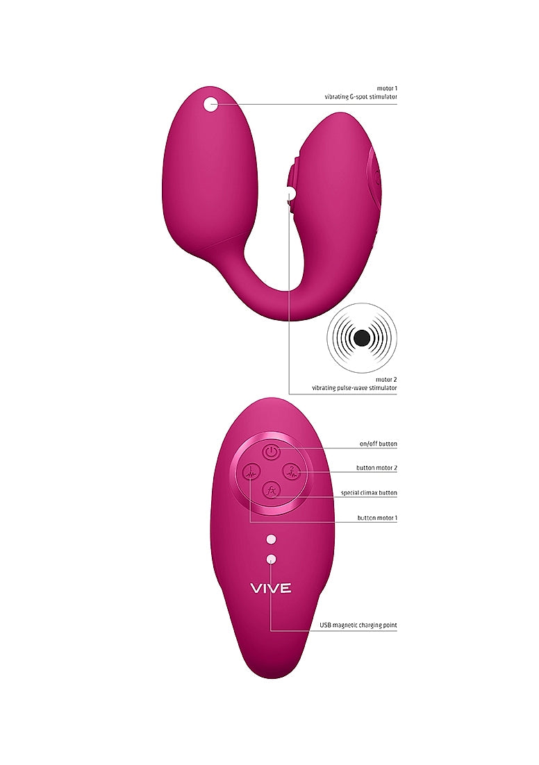 Shots Toys | VIVE Aika Double Action Pulse Wave & Vibrating Love Egg Remote Pink