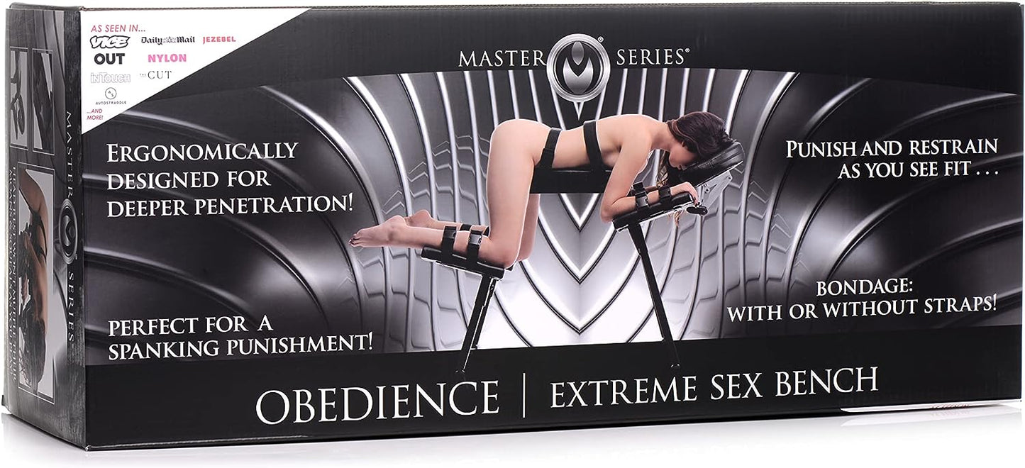 Master Series Obedience Extreme Sex Bench with Restraint Straps - Bondage Furniture