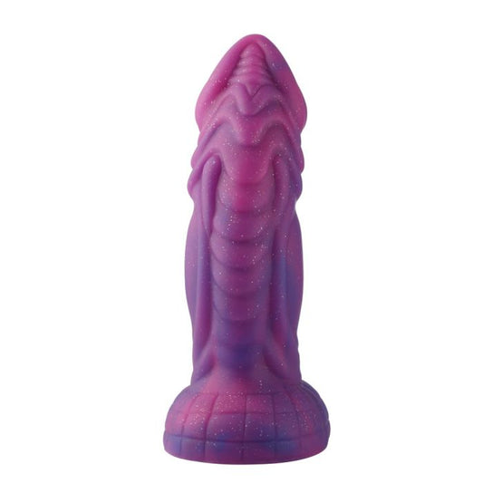 HiSmith - 8" Silicone Vibrating Pink and Purple Dildo (KlicLoc)