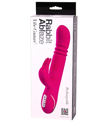 P Gopaldas | Vibe Couture Rabbit Ablaze Thrusting Warming Vibrator Pink