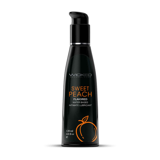 Wicked Aqua Sweet Peach Flavoured Water Based Lubricant 4oz/120ml