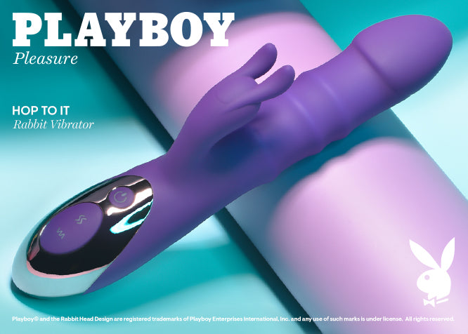 Playboy Pleasure HOP TO IT - Purple 23.5cm Thrusting Rabbit Vibrator