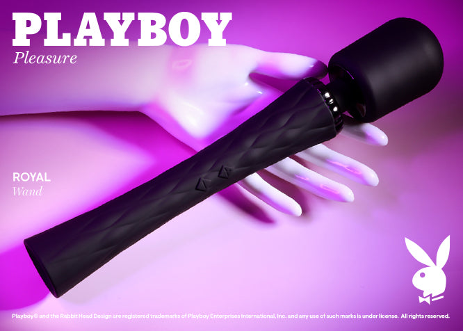 Playboy Pleasure ROYAL Black 29.2cm USB Rechargeable Massage Wand Vibrator