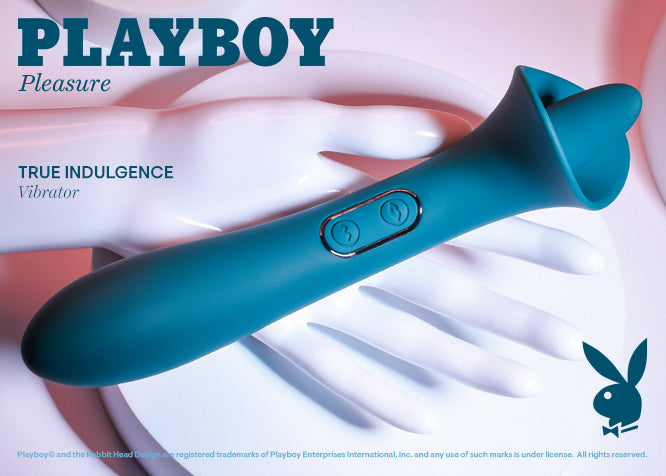 Playboy Pleasure TRUE INDULGENCE Teal 21.3cm Rechargeable Vibrator Flicking Tip