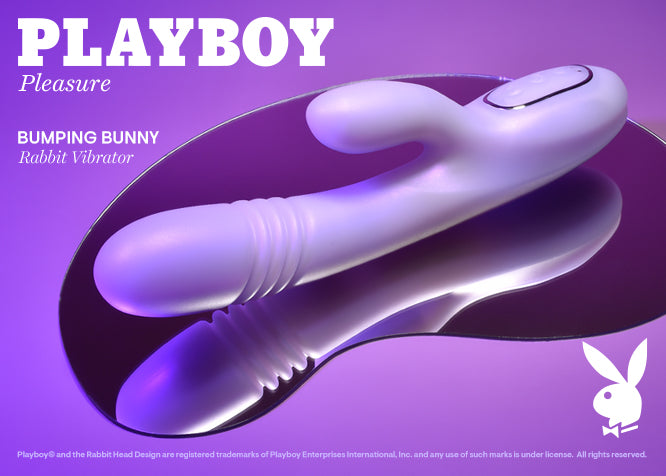 Playboy Pleasure BUMPING BUNNY Opal 22.9 cm USB Thrusting & Warming Vibrator