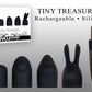 Evolved Tiny Treasures Black Chrome USB Rechargeable Mini Massager Vibrator