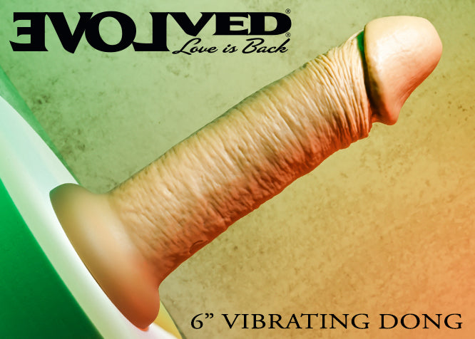 Evolved 6" VIBRATING DONG DARK Brown 15.2cm USB Rechargeable Vibrating Dildo