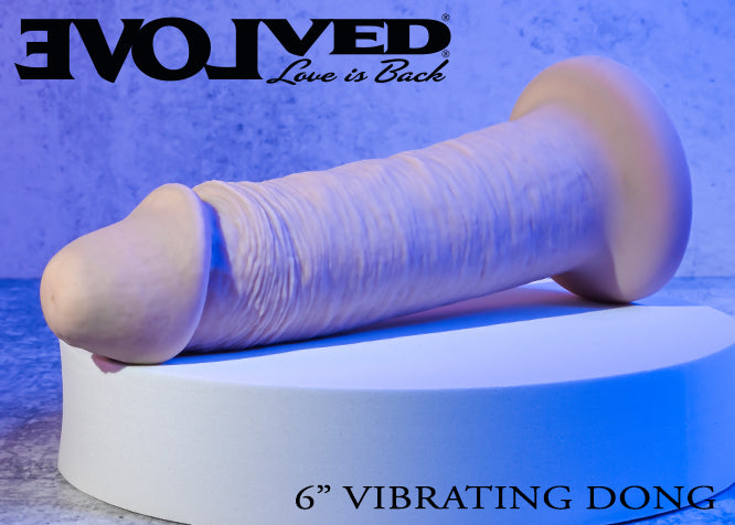 Evolved 6" VIBRATING DONG LIGHT Flesh 15.2cm USB Rechargeable Vibrating Dong