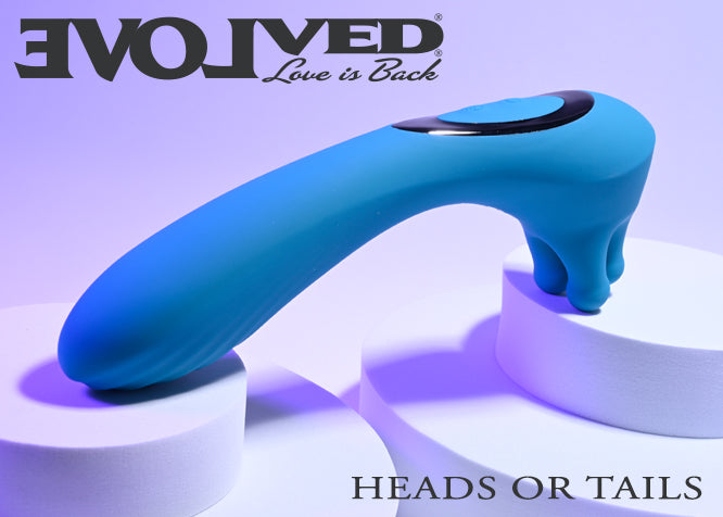 Evolved HEADS OR TAILS Blue 19.3cm USB Rechargeable Dual Ended Massager Vibrator