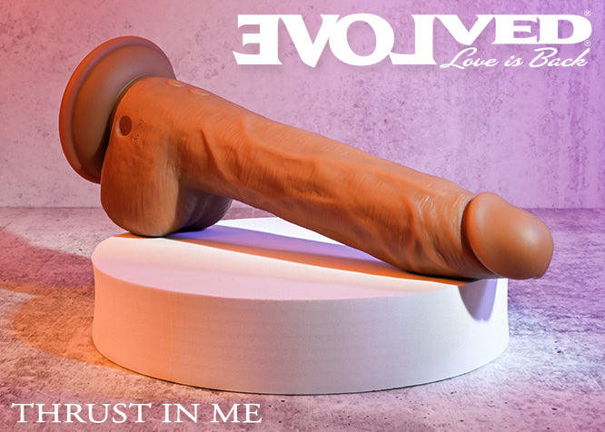 Evolved THRUST IN ME LIGHT Brown 23.5cm USB Rechargeable Thrusting Dong Dildo