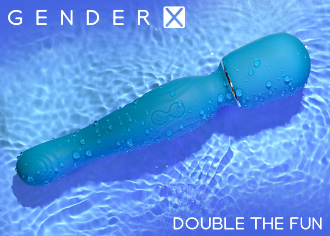 Gender X DOUBLE THE FUN Blue 26.7cm USB Rechargeable Dual Ended Vibrator Wand