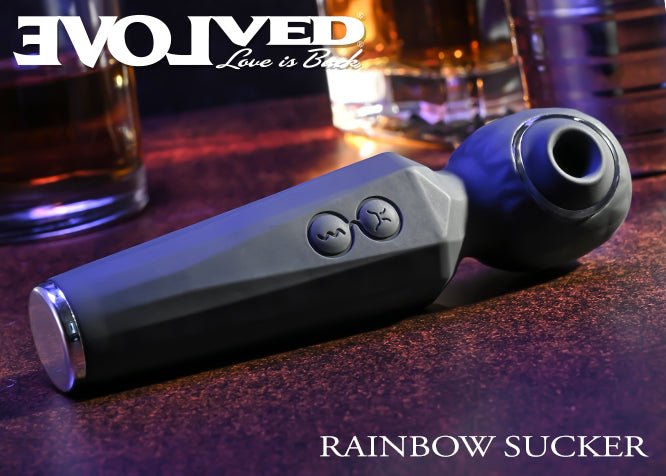 Evolved Rainbow Sucker Massage Wand with Suction Tip