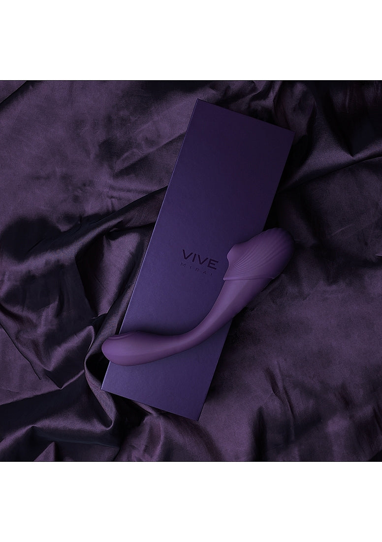 Shots Toys | VIVE Mirai Double Ended Pulse Wave & Air Wave Bendable Vibrator Purple