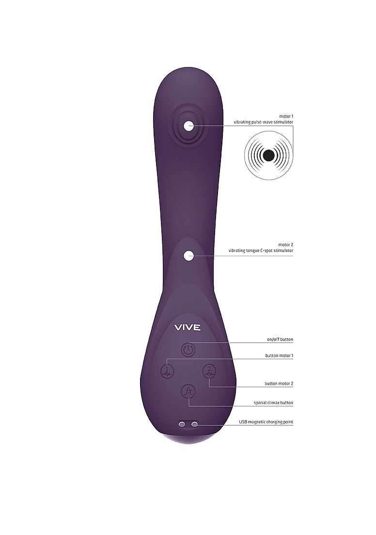 Shots Toys | VIVE Miki Double Action Pulse Wave Flickering G-Spot Vibrator Purple