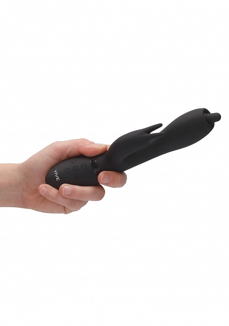 Shots Toys | VIVE Nilo - Rechargeable Rabbit Vibrator w/ Swirling Tip Black