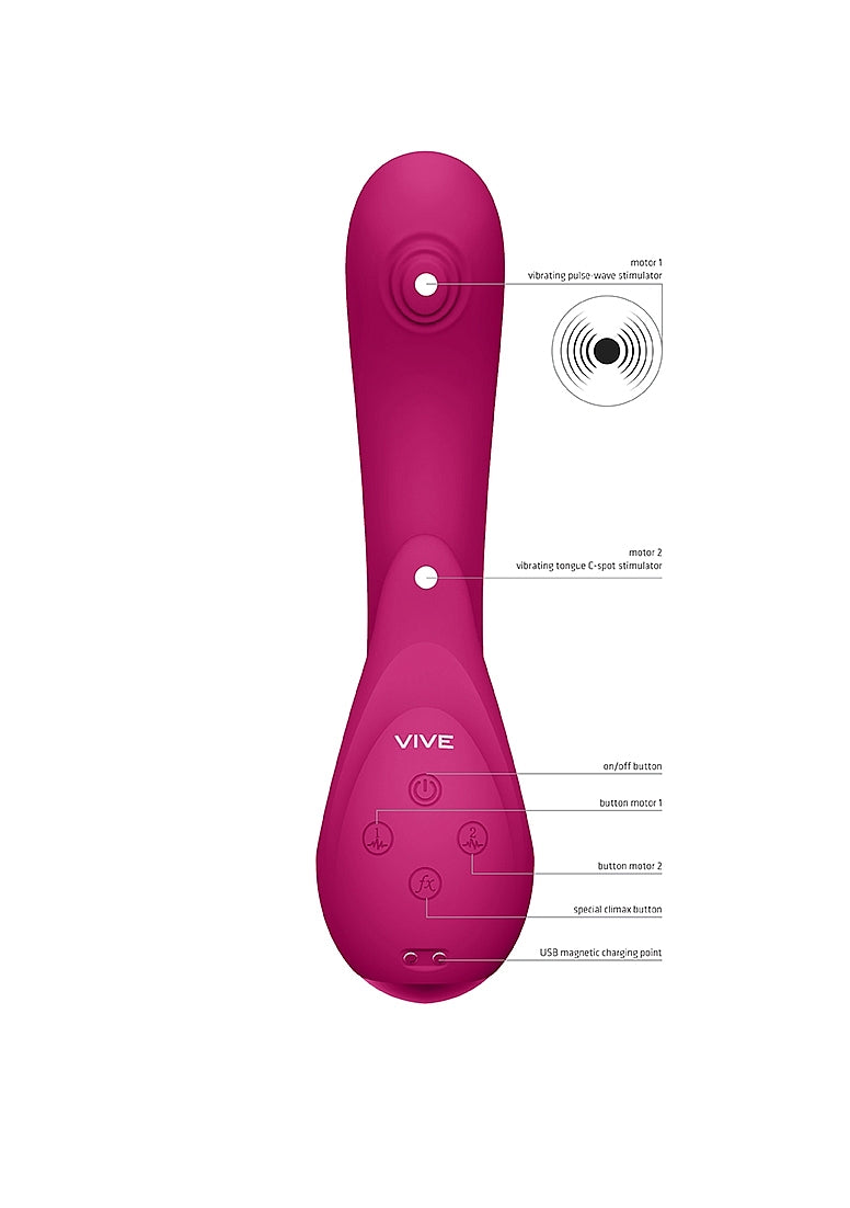 Shots Toys | VIVE Miki Double Action Pulse Wave Flickering G-Spot Vibrator Pink