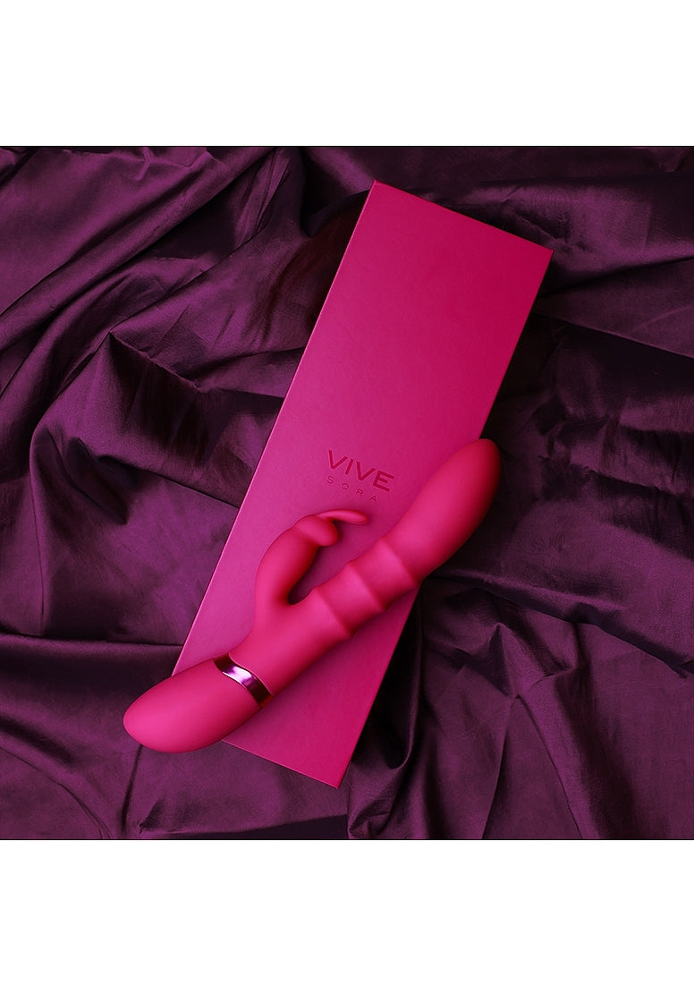 Shots Toys | VIVE Sora Up & Down Stimulating Rings, G-Spot Rabbit Vibrator Pink