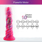 Hismith 10" Monster Series Vibrating Pink Swirl Awl Dildo w Remote (KlicLok)