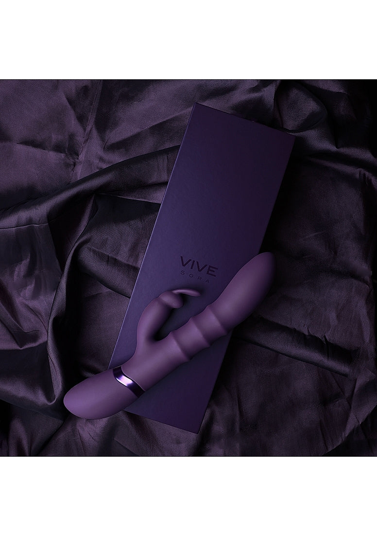 Shots Toys | VIVE Sora Up & Down Stimulating Rings, G-Spot Rabbit Vibrator Purple