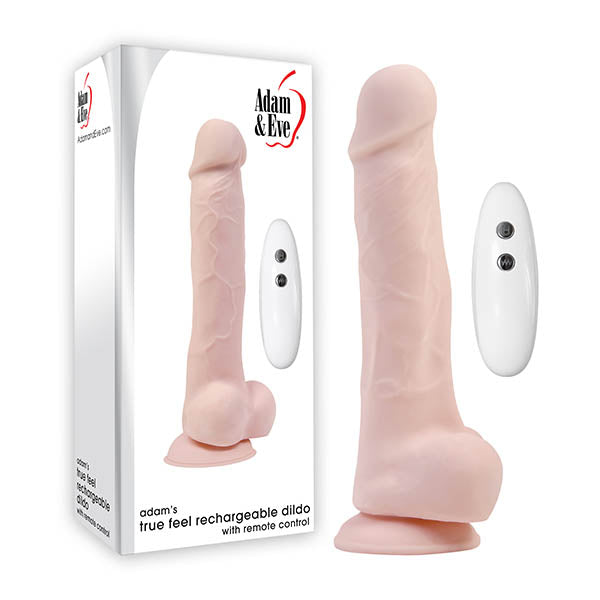 Adam & Eve Adam's True Feel Rechargeable Dildo - Flesh 17.8cm (7") USB Rechargeable Vibrating Dong