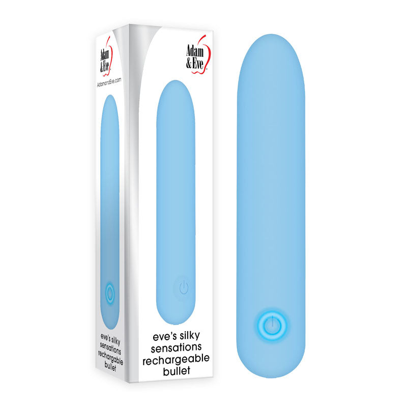 Adam & Eve Eve's Silky Sensations USB Rechargeable Bullet Vibrator Blue 9.4cm